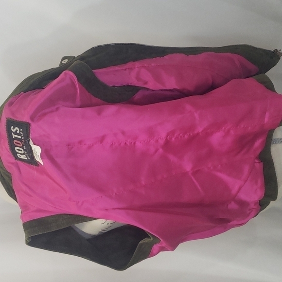 vintage ROOTS 100% Leather Green Vest RARE - Picture 7 of 7